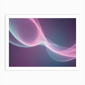 A Pink And Blue Abstract Wave On A Dark Background Art Print