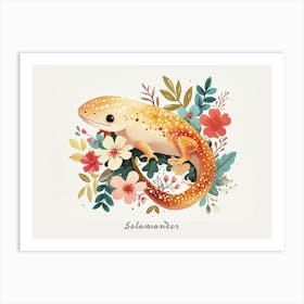 Little Floral Salamander Poster Art Print