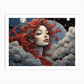 Woman In The Clouds Art Print