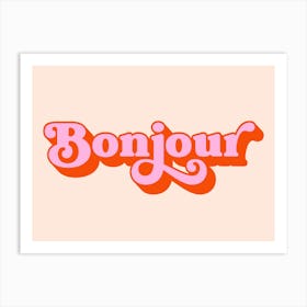 Bonjour (Peach tone) Art Print