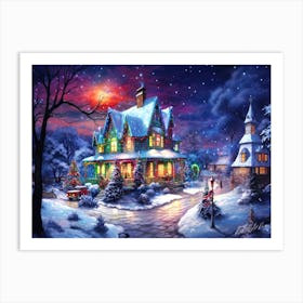 Twilight Winter - Christmas Village Art Print