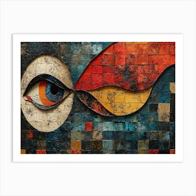 Colorful Chronicles: Abstract Narratives of History and Resilience. Eye Of The World Art Print