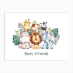 Best Friends Kids and Nursery Art Print