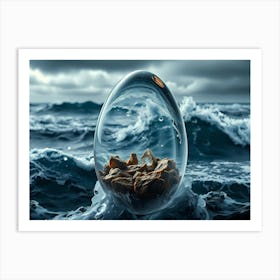 Glass Ball In The Ocean Art Print