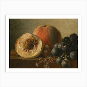 Peaches And Grapes Art Print