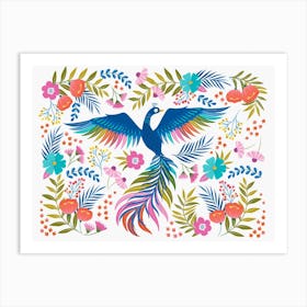 Floral Phoenix Light Art Print