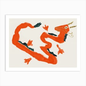 Dragon red Art Print