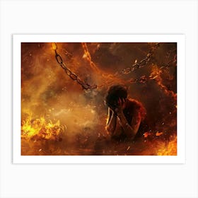 Fire And Chains Art Print