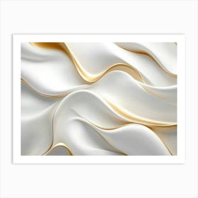 Gold And White Silk Background Art Print