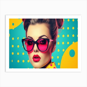 Portrait Of A Woman In Sunglasses Art Print