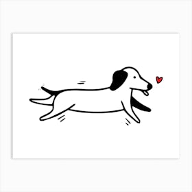 Dachshund Cute Dog Illustration 1 Art Print