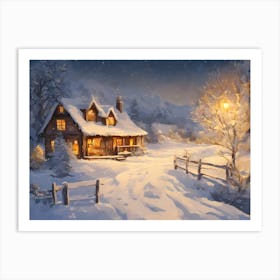 CHRISTMAS night vector art Art Print