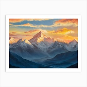 Sunrise Over The Mountains 4 Art Print