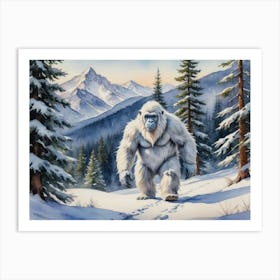 Frostbitten Secrets Sasquatch Art Print