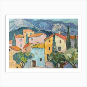 Harmony Of Hues Painting Inspired By Paul Cezanne Art Print
