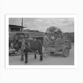 Burro Drawn Cart Of Mr, Leatherman, Pie Town, New Mexico By Russell Lee Art Print