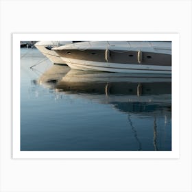 Reflection of yachts in the marina Art Print