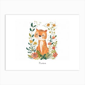 Little Floral Puma 3 Poster Art Print