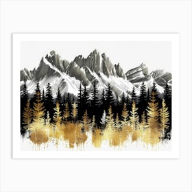 Gold Mountains Painting Art Print