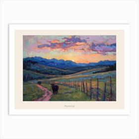 Western Sunset Landscapes Wyoming 3 Poster Art Print