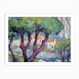 Cypress Trees In The Mountains Art Print