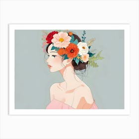 Fashion Woman With Flowers 27 Art Print