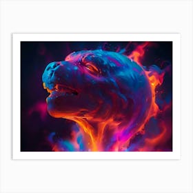 Wolf In Flames Art Print