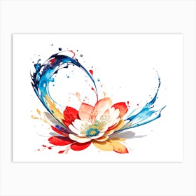 Abstract Paint Splash Flower Arrangement 21 Art Print