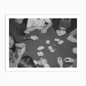 Poker Game Of Construction Workers At Canteen,Shasta Dam, Shasta County, California By Russell Lee Art Print