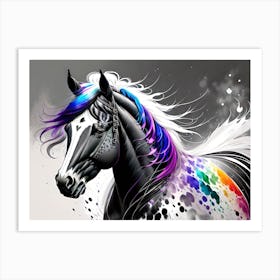 Rainbow Horse Painting 3 Art Print