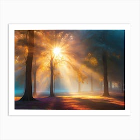 Sunrise In The Forest Canvas Print Art Print