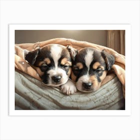 Sleepy puppies 1 Art Print