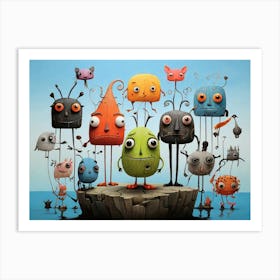 Monsters On A Rock Art Print