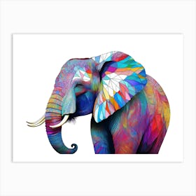 Geometric Elephant Illustraion Art Print