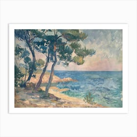 Seaside Spectacle Painting Inspired By Paul Cezanne Art Print