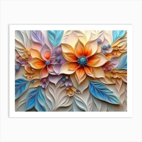 Abstract Flower Painting 1 Art Print