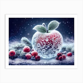 Crystal Red Apple in the winter theme Art Print