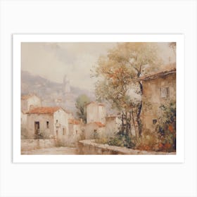 Village In The Mountains Art Print