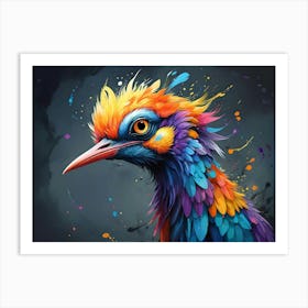 Fantasy Crane, Colorful Bird #7 Art Print