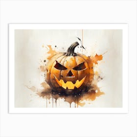 Getaucht in Schatten, erwacht zum Gruseln: Kürbis-Kunstwerk für Halloween III Art Print