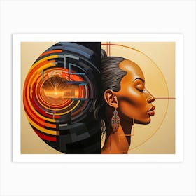 Abstract Illustration Of A Woman And The Cosmos 63 Art Print