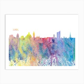 Leipzig Germany Skyline Splash Art Print