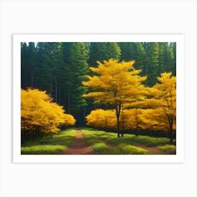 Yellow Trees In The Forest 2 Art Print