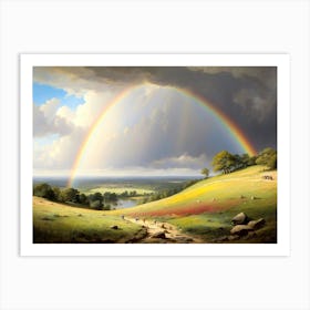 Rainbow Over A Hill 1 Art Print