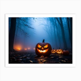 Halloween Pumpkins In The Woods 1 Art Print