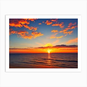 Sunset At The Beach 126 Art Print