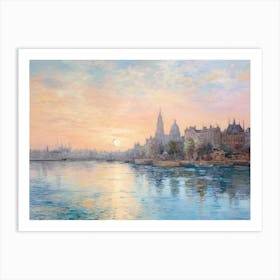 Sunset On The Seine 1 Art Print