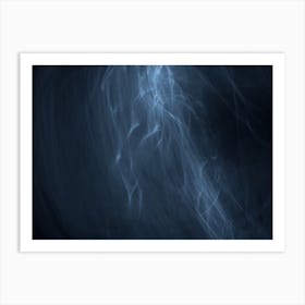 Glowing Abstract Curved Light Blue And White Lines 7 Art Print