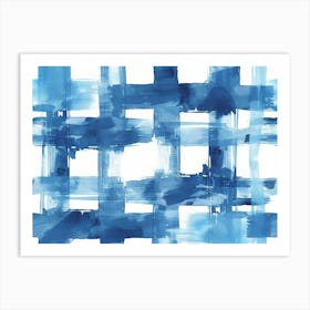 Blue Gingham Art Print