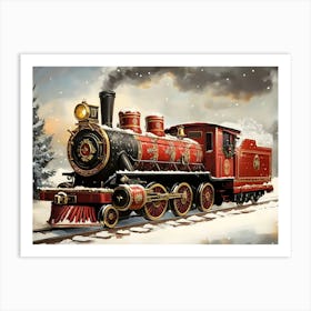 Christmas Train 5 Art Print